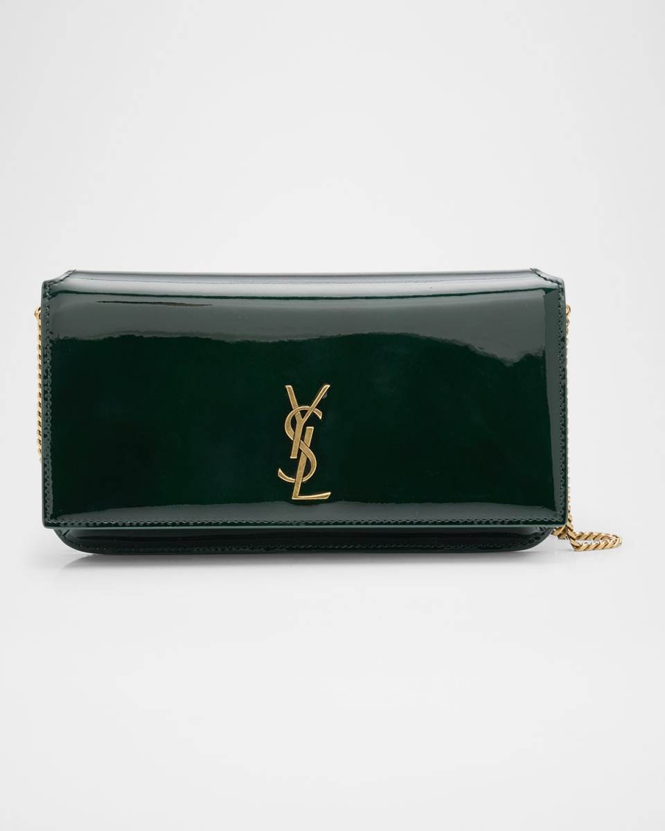 YSL Phone Holder Shoulder Bag in Patent Leather